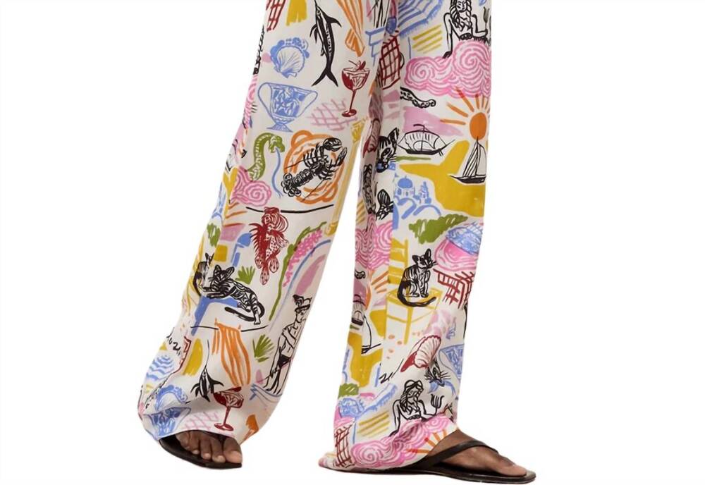 NEW CLOSED winona wide leg pant in multi cloour